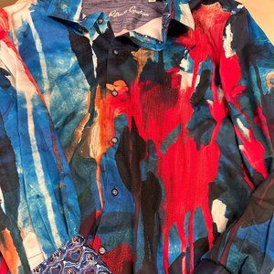 Robert Graham Embroidered Classic Fit XXL button down long sleeve shirt